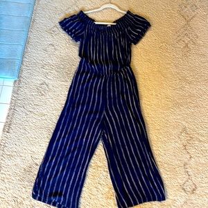SOLD! XHILARATION Navy and White striped romper